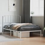 vidaXL Cadre de lit métal avec tête de lit blanc 107x203 cm