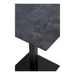 Table de café mélamine pierre foncée base en métal noir 70 x 70 x 75 cm