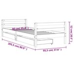 vidaXL Cadre de lit enfant tiroirs blanc 90x200 cm bois de pin massif