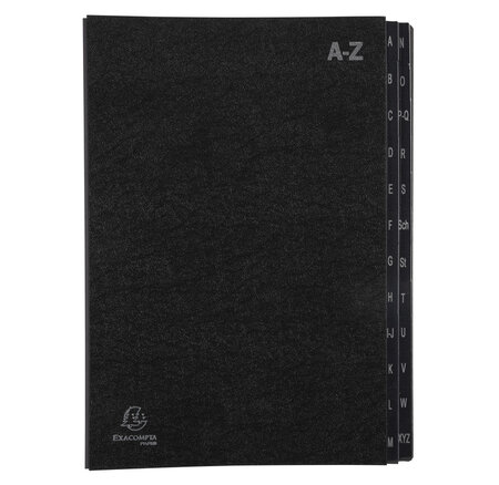 Trieur Rigide Economique Ordonator 24 Compartiments Alphabétiques- 24x34cm - Noir - X 8 - Exacompta