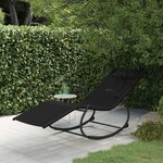 vidaXL Chaise longue à bascule noir acier et textilène