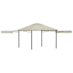 vidaXL Belvédère avec double toits étendus 3x3x2 75 m Crème 180 g/m²