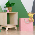 Boîte de rangement bois modèle 3 - poignées corde - Rose - 33 x 33 x 37 cm