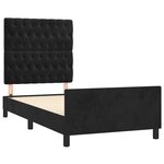 vidaXL Cadre de lit avec tête de lit Noir 90x190 cm Velours