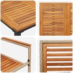 Ensemble de salle à manger de 7 pièces vidaXL en poly rotin beige et acacia