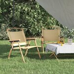 vidaXL Chaises de camping lot de 2 Beige 54x43x59 cm Tissu Oxford