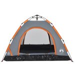 vidaXL Tente de camping 3 personnes orange libération rapide