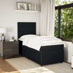 vidaXL Sommier à lattes de lit avec matelas Noir 90x200 cm Velours