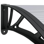 vidaXL Auvent de porte Noir et transparent 300x75 cm Polycarbonate