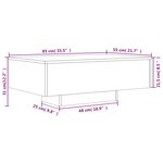 vidaXL Table basse avec lumières LED sonoma gris 85x55x31 cm
