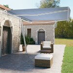 vidaXL Auvent automatique sur pied 450x350 cm Bleu/Blanc