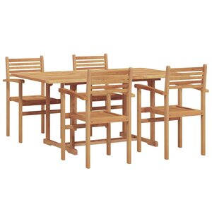 vidaXL Ensemble de salle à manger pour jardin 5 Pièces Naturel