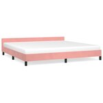vidaXL Cadre de lit avec tête de lit Rose 200x200 cm Velours