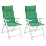 vidaXL Coussins de chaise à dossier haut lot de 2 vert tissu oxford