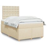 vidaXL Sommier à lattes de lit avec matelas crème 120x190 cm tissu