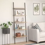 vidaXL Étagère inclinée à 5 niveaux Marron clair et noir 64x34x185 5cm