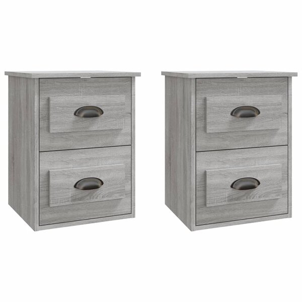 vidaXL Tables de chevet murales 2 Pièces sonoma gris 41 5x36x53 cm