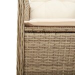 vidaXL Ensemble de bistro de jardin 7 Pièces coussins beige poly rotin
