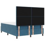 Lit box spring vidaXL avec matelas bleu foncé 140x190 cm en velours