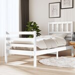 vidaXL Cadre de lit Blanc 75x190 cm Petit simple Bois massif