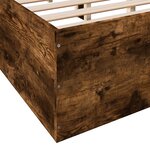 vidaXL Cadre de lit chêne fumé 140x200 cm bois d'ingénierie