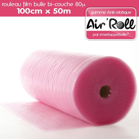 1 rouleau de film bulle d'air largeur 100cm x longueur 50m  - gamme air'roll antistatique