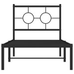 vidaXL Cadre de lit métal sans matelas avec tête de lit noir 80x200 cm