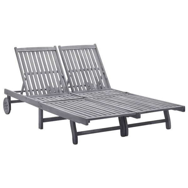 vidaXL Chaise longue 2 places bois d'acacia massif