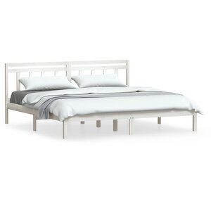 vidaXL Cadre de lit Blanc Bois de pin massif 200x200 cm