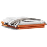 vidaXL Cadre de lit à LED cire marron 150x200 cm bois de pin massif