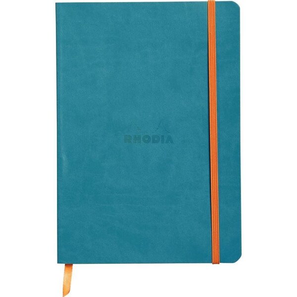 Carnet souple Rhodiarama 160 pages ligné 14 8 x 21 cm  bleu turquoise