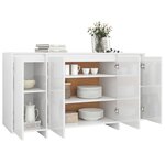 vidaXL Buffet blanc brillant 135x41x75 cm bois d'ingénierie