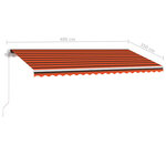 vidaXL Auvent manuel rétractable avec LED 400x350 cm Orange et marron