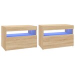 vidaXL Meubles TV avec lumières LED 2 Pièces Chêne sonoma 60x35x40 cm