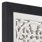vidaXL Panneau mural sculpté à la main MDF 60x60x1 5 cm Noir et blanc