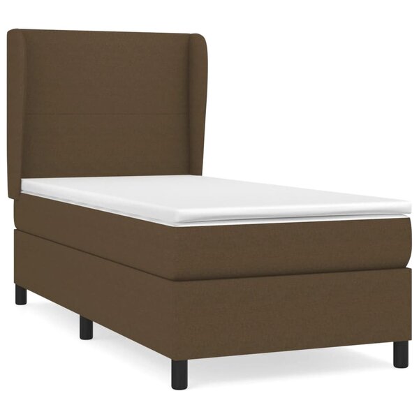 vidaXL Sommier à lattes de lit avec matelas Marron foncé 90x190 cm