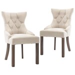 vidaXL Chaises à manger lot de 2 beige tissu