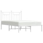 vidaXL Cadre de lit métal avec tête de lit blanc 120x190 cm