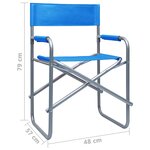 vidaXL Chaises de metteur en scène 2 Pièces Acier Bleu