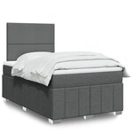 vidaXL Sommier à lattes de lit avec matelas Gris foncé 120x200cm Tissu
