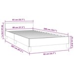 vidaXL Cadre de lit avec tête de lit sans matelas noir 80x200 cm tissu