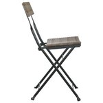 vidaXL Chaises de bistrot pliantes lot de 4 Gris Résine tressée acier