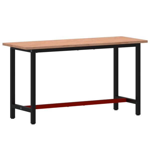 vidaXL Établi 150x55x81 5 cm bois massif de hêtre et métal