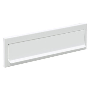 Entrée de boîte aux lettres en acier pour porte mur C-603 23 x 3 cm Blanc