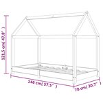 vidaXL Cadre de lit d'enfant Gris Bois de pin massif 70x140 cm