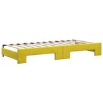 vidaXL Lit de jour avec gigogne et tiroirs jaune 90x200 cm velours