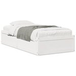vidaXL Cadre de lit sans matelas blanc 75x190 cm bois de pin massif