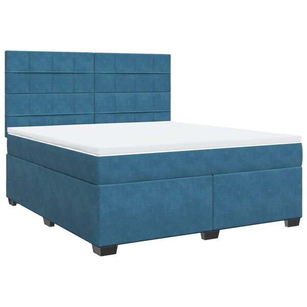 vidaXL Sommier à lattes de lit et matelas bleu 180x200 cm velours