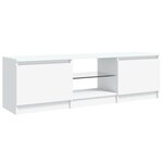 vidaXL Meuble TV avec lumières LED Blanc 120x30x35 5 cm