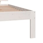 vidaXL Cadre de lit Blanc Bois massif 75x190 cm Petit simple